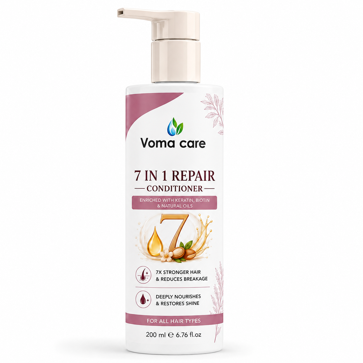 7 in 1 Repair Conditioner 200ml with Keratin Biotin & Natural Oils | Nourishing Conditioner for Dry Damaged Hair | Smooth Soft & Shiny Hair | All Hair Types