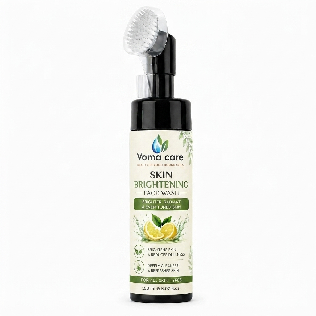 Skin Brightening Face Wash with Built-In Silicone Brush | Daily Facial Cleanser for All Skin Types | Gentle Cleansing | 150ml