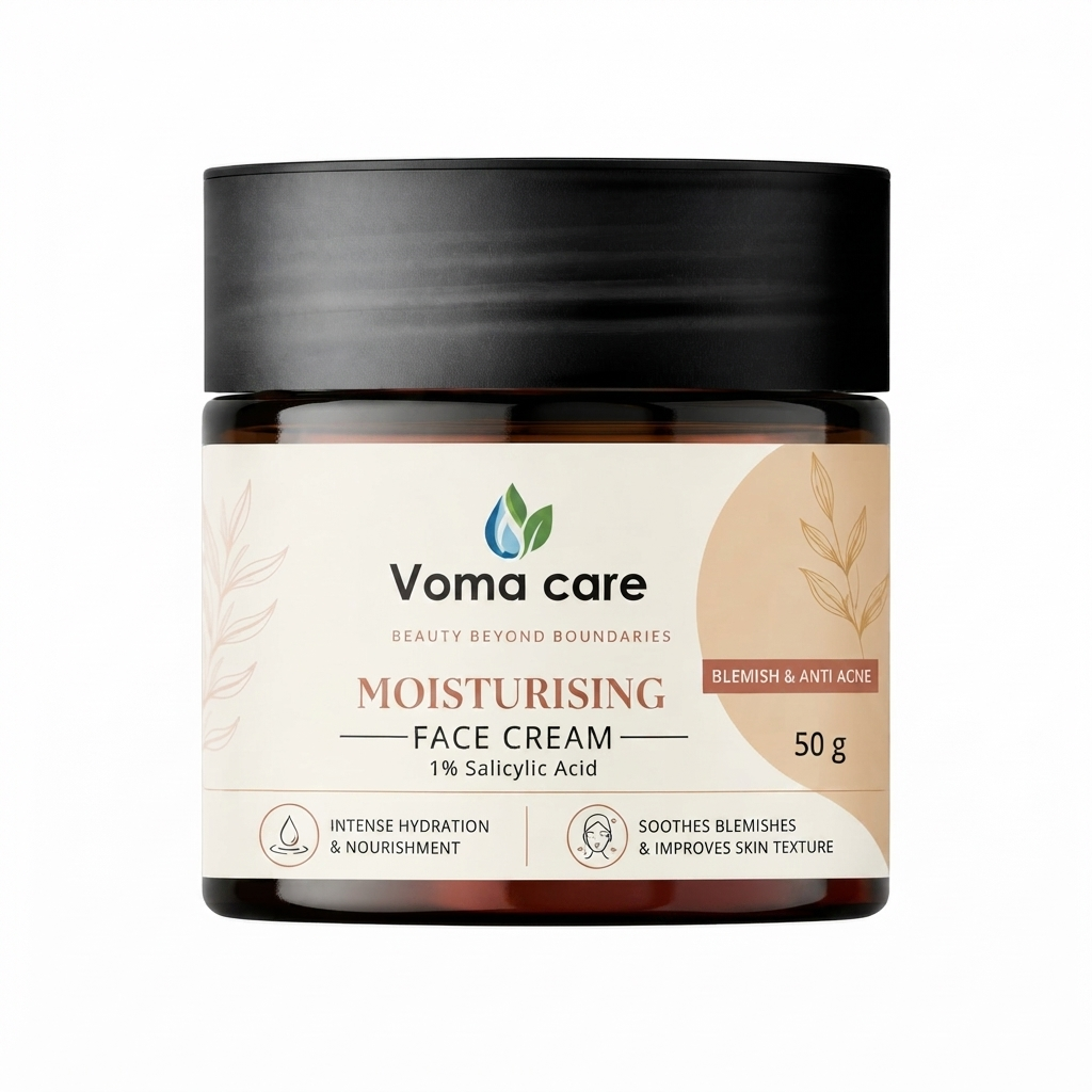 Moisturising Face Cream with 1% Salicylic Acid | Daily Hydration Cream | Lightweight Moisturiser | 50g