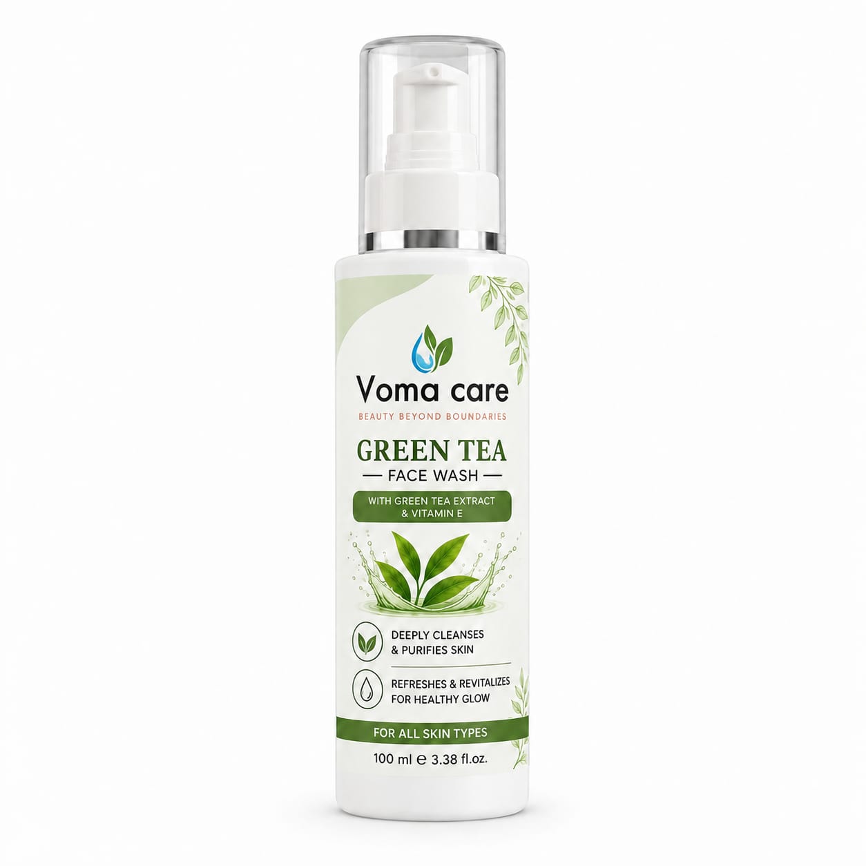 Green Tea Face Wash with Green Tea Extract & Vitamin E | Deep Cleansing Facial Cleanser | Refreshing Daily Face Wash | 100ml