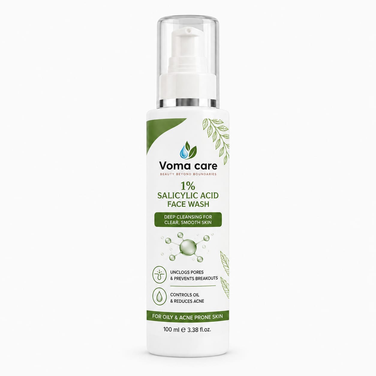 1% Salicylic Acid Face Wash for Oily & Acne Prone Skin | Deep Cleansing Facial Cleanser | Oil Control Face Wash | Daily Skincare | 100ml